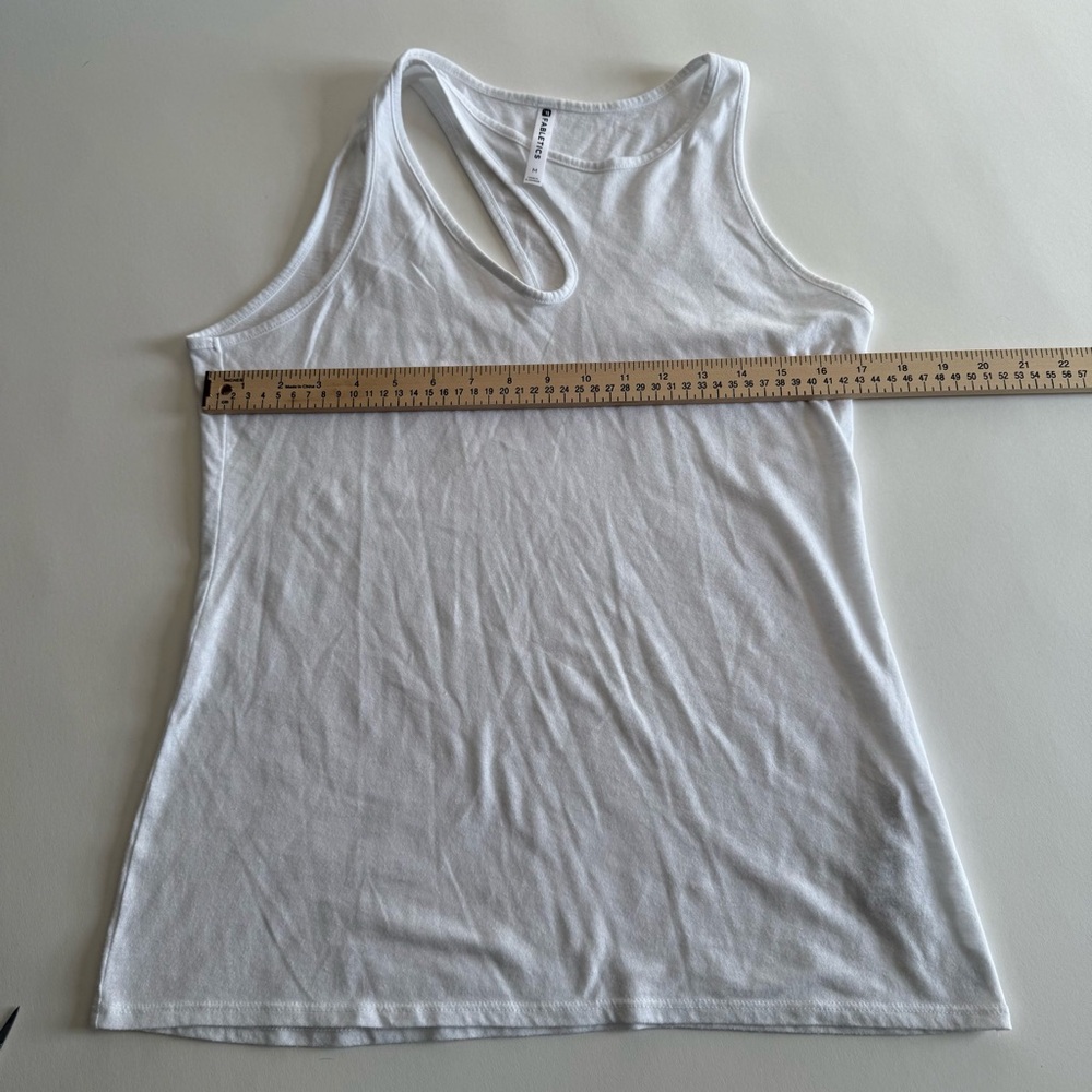 Fabletics Cleopatra Asymmetrical White Cutout Tank Top - Picture 10 of 14